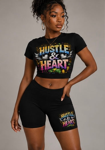 Hustle & Hear Biker Shorts (Black)