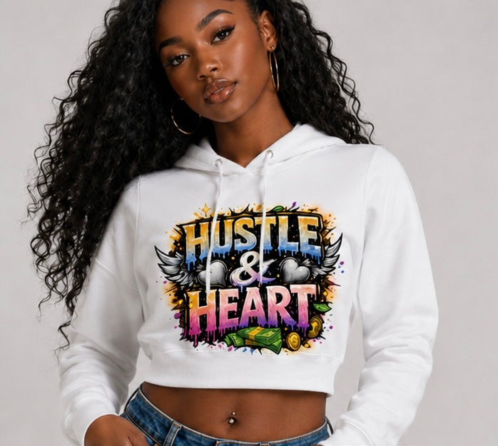 Hustle & Heart Crop Hoodie