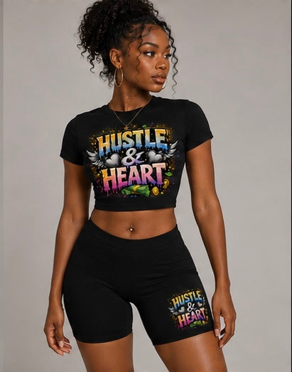 Hustle & Hear Biker Shorts (Black)
