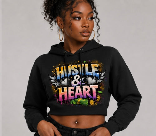 Hustle & Heart Crop Hoodie