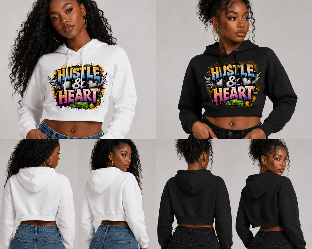 Hustle & Heart Crop Hoodie